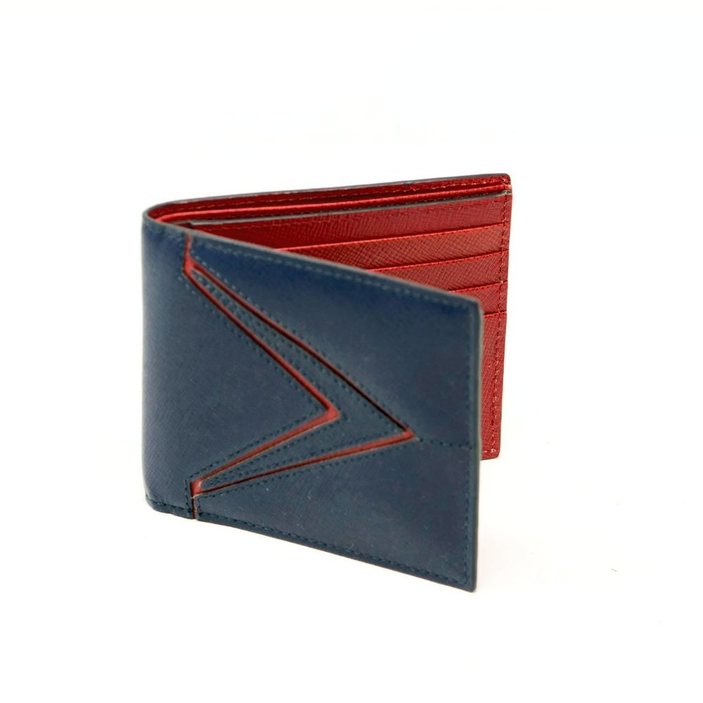MAX STANCO GALAXY SAFFIANO BIFOLD WALLET BLUE